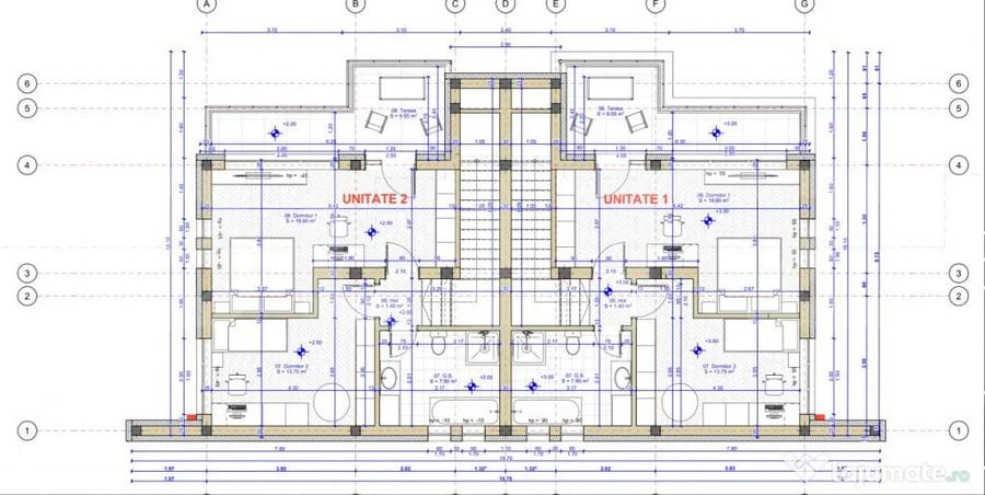 Nou ! Teren 1012 mp, front 16 m AC-casa familiala cu 2 unit - 2
