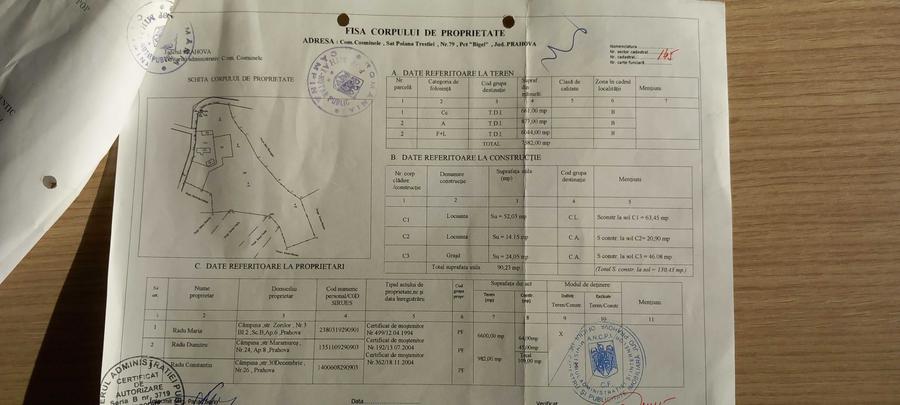 Teren de 7582 mp, în Cosmina de Jos