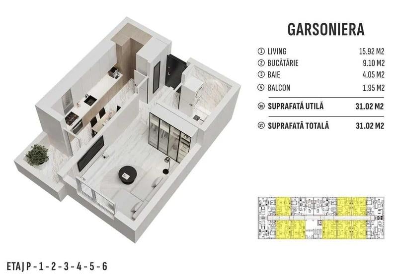 Garsoniera decomandata in bloc nou Zona de Vest a Bucurestiului | Finalizare August 2026 - 8