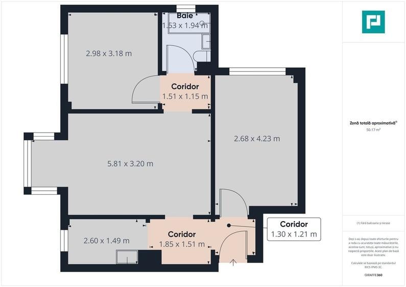 Apartament cu 3 camere semidecomandat în Aurel Vlaicu