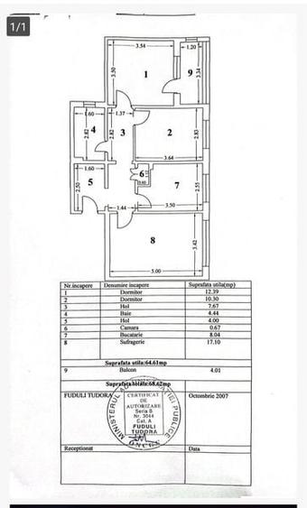 Apartament cu 3 camere decomandat în Central