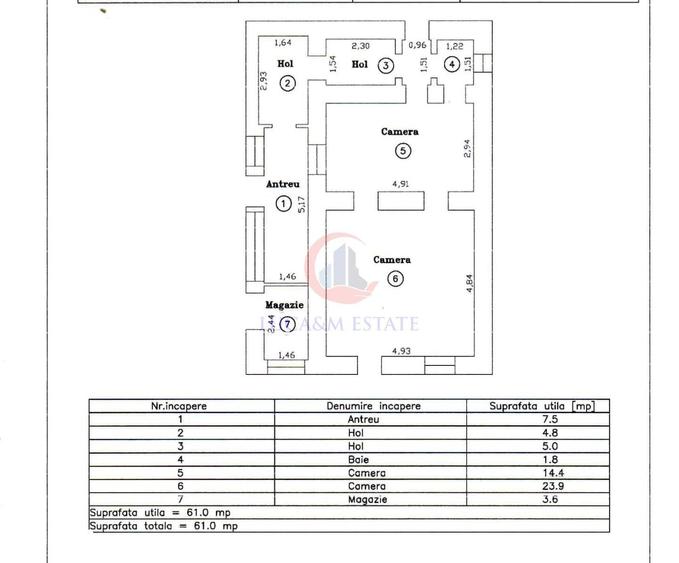 Apartament cu 6 camere în Aradului