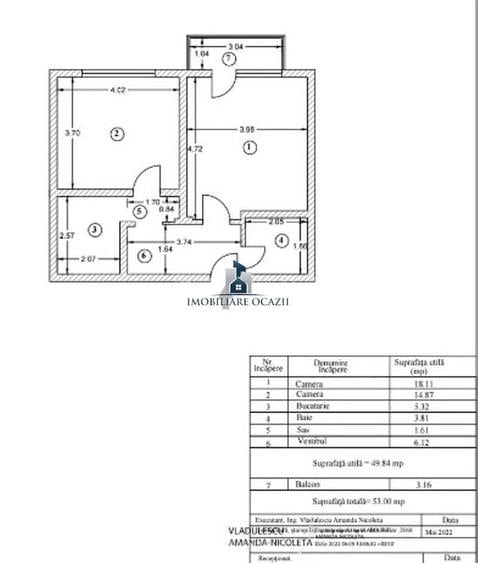 Apartament cu 2 camere decomandat, mobilat în Progresul