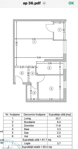Apartament cu 2 camere în Centrul Civic