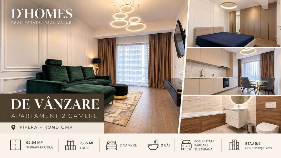 Apartament cu 2 camere, mobilat în Pipera