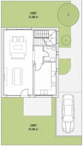 Duplex cu 4 camere cu Canalizare în Bună Ziua