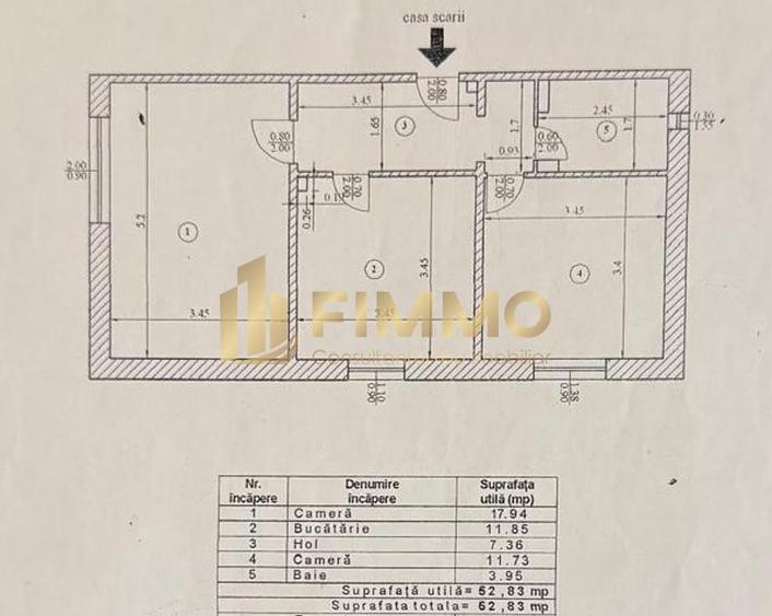 Apartament cu 2 camere decomandat în Burdujeni