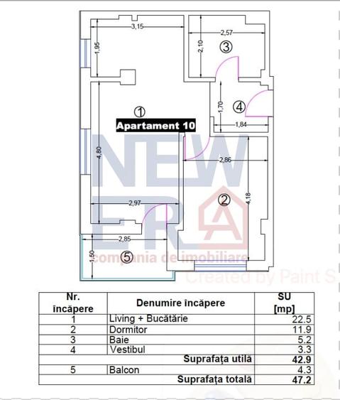 Apartament cu 2 camere semidecomandat în Otopeni
