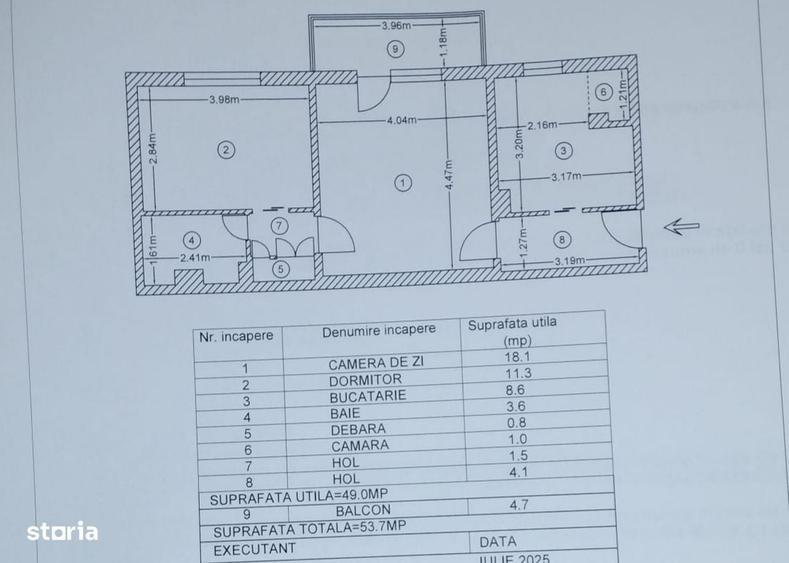 Apartament cu 2 camere semidecomandat în Prundu