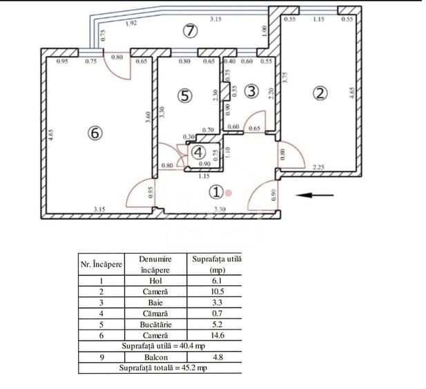 Apartament cu 2 camere decomandat în Griviței