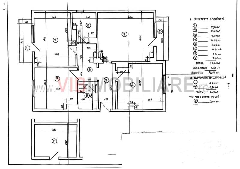Apartament 3 camere Central - parter- 80 mp - boxa inclusa - 10