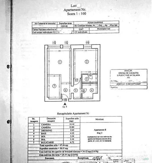 Apartament cu 2 camere semidecomandat în Bularga