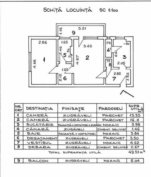 Apartament cu 2 camere semidecomandat în Astra