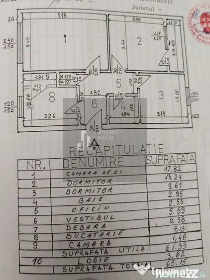 Apartament cu 3 camere decomandat în Titan