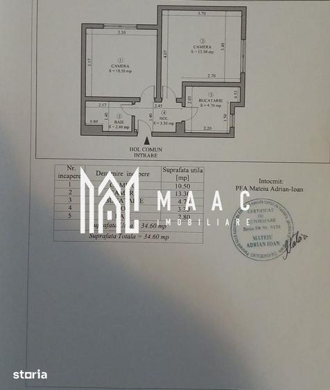 Apartament de vanzare 2 camere | Central, Cisnadie | 35 mp, etaj 2/4 - 3