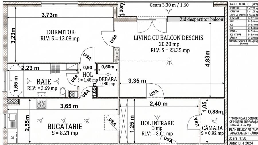 Apartament cu 2 camere în Central