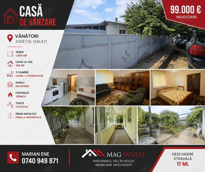 Casă cu Teren 1055 Mp în Vânători