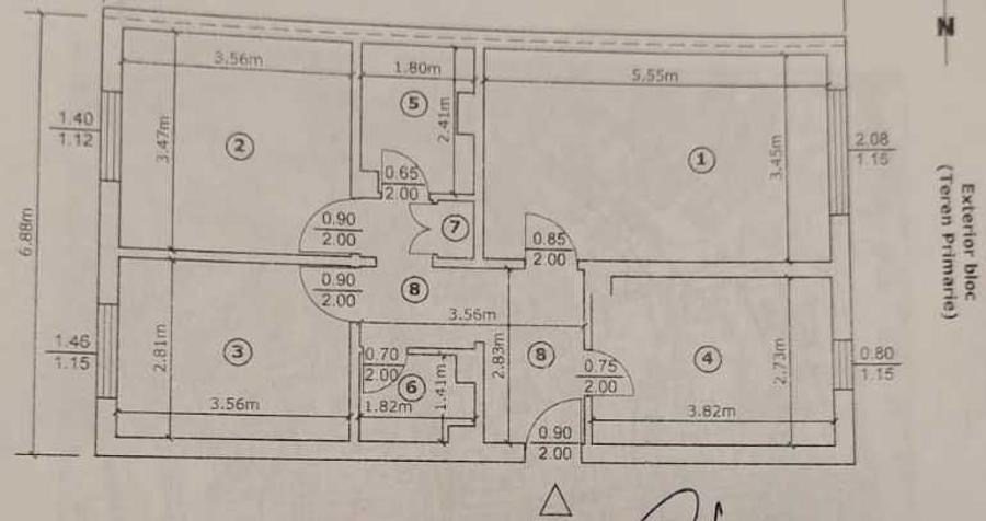 Apartament cu 3 camere decomandat în 9 Mai