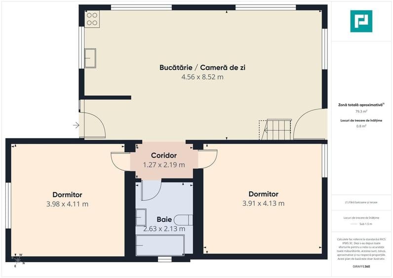 Casă individuală cu 3 camere cu Canalizare în Sânmartin