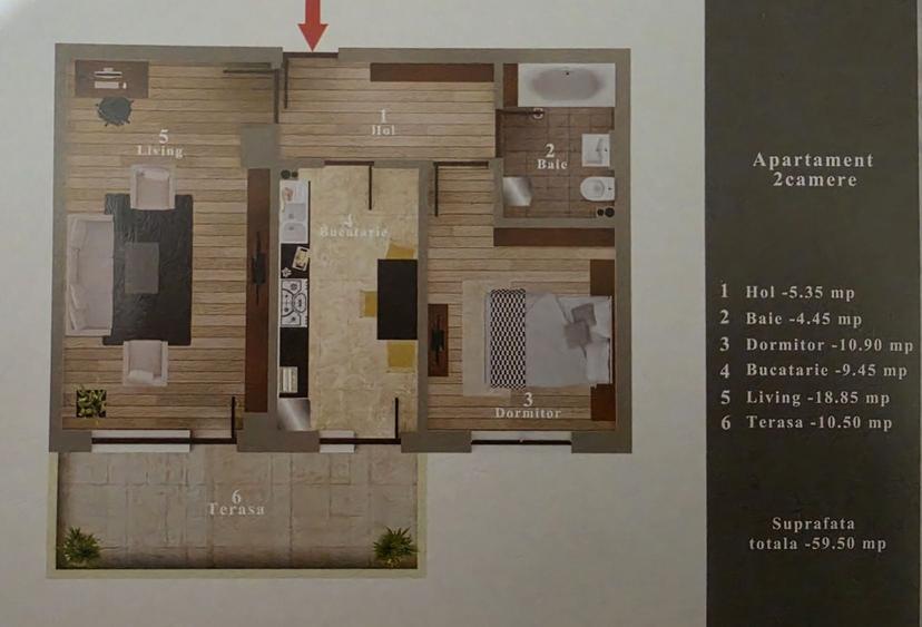 Apartament cu 2 camere decomandat în Unirii