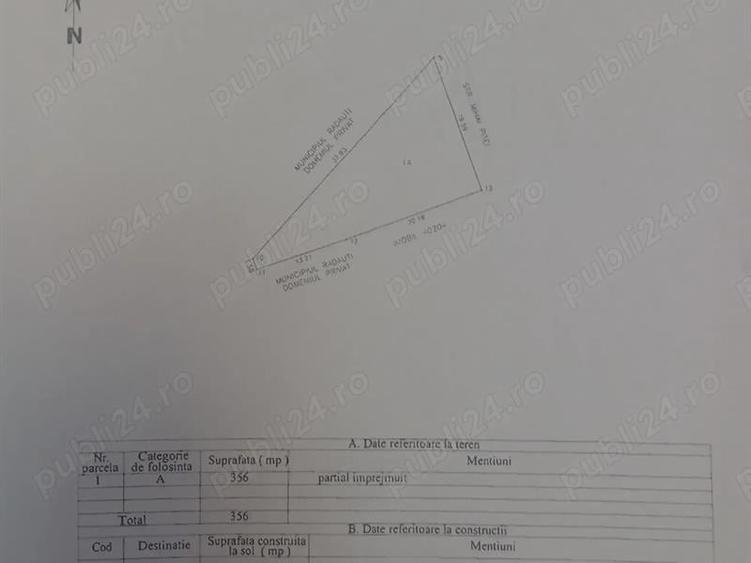 Teren Construcții intravilan de 791 mp, în Nord