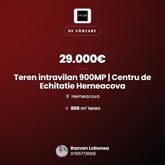 Teren de 900 mp, în Herneacova