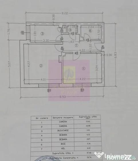 Apartament cu 2 camere decomandat în Gării
