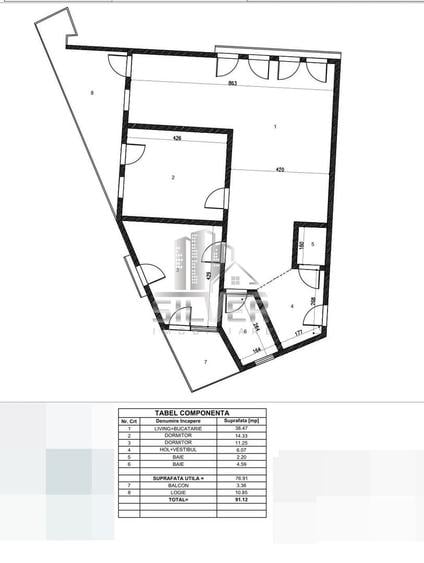 Apartament cu 3 camere semidecomandat, mobilat în Zorilor
