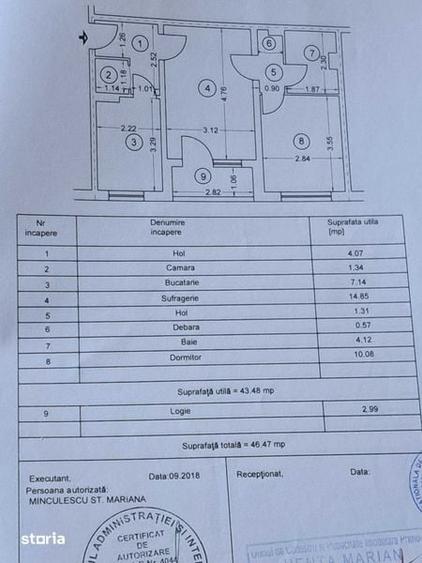 Apartament cu 2 camere în Valea Călugărească