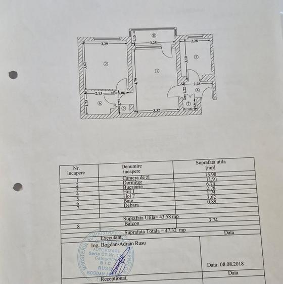 Apartament cu 2 camere în Tomis Nord