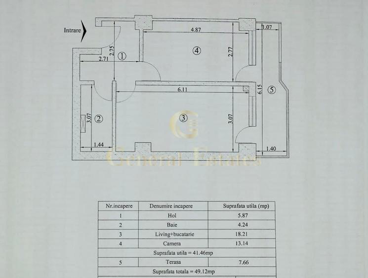 Apartament cu 2 camere semidecomandat, mobilat în Copou