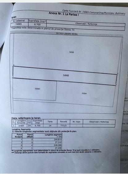 Teren de 6700 mp, în Butimanu