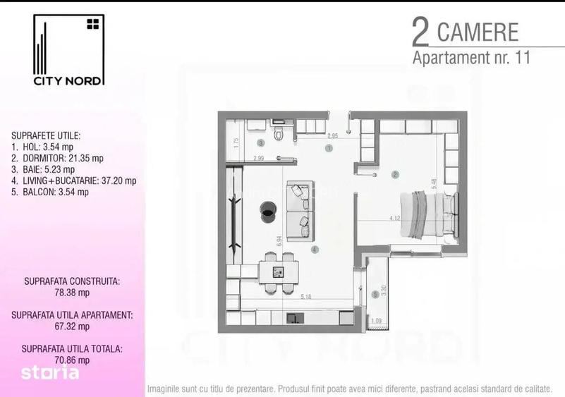 Complet nou! Suprafata mare, vedere gradina interioara + loc parcare