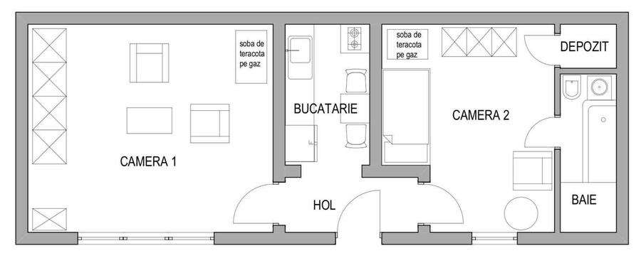 Apartament cu 2 camere semidecomandat în Andrei Mureșanu
