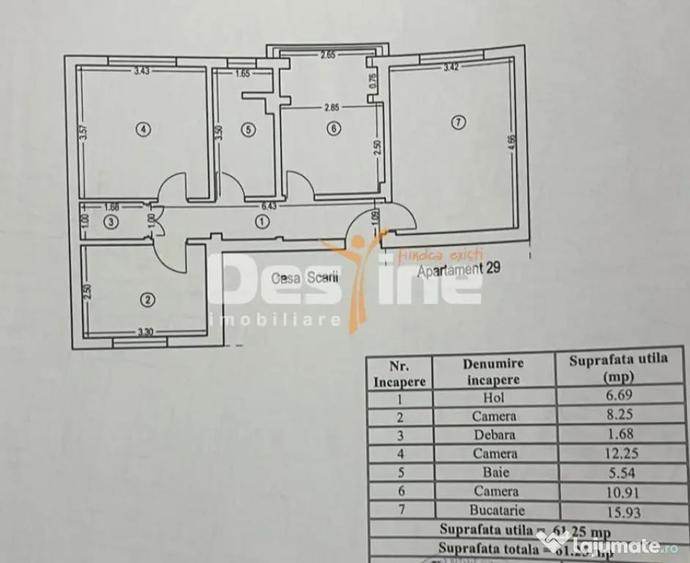 Apartament cu 3 camere decomandat în Inel I