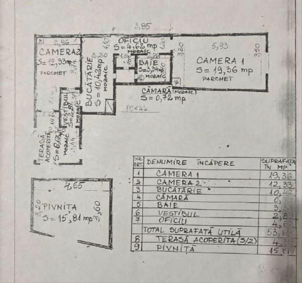 Apartament cu 2 camere decomandat în Dosu Bricii