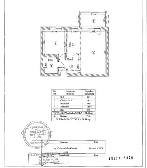 Apartament cu 2 camere decomandat, mobilat în Domenii