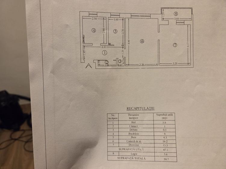 Apartament cu 2 camere semidecomandat în Liteni
