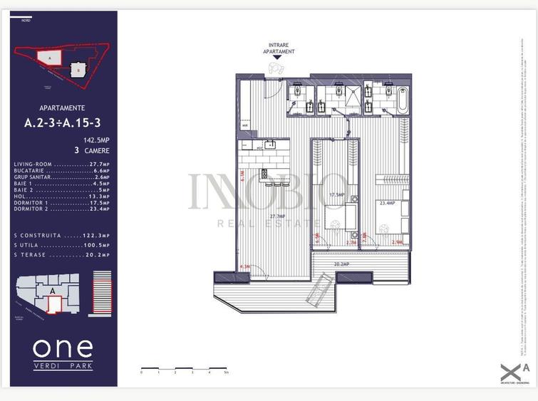 Apartament cu 3 camere decomandat, mobilat în Barbu Văcărescu