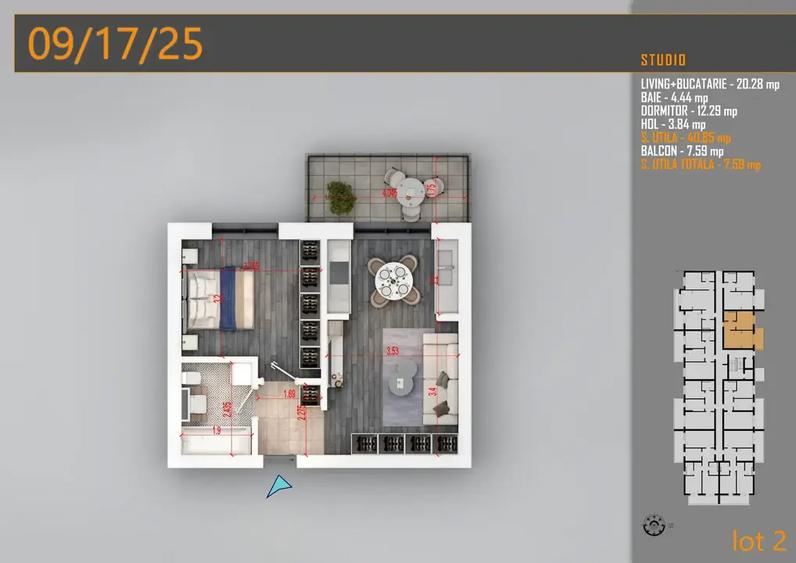 Apartament cu 2 camere decomandat în Theodor Pallady