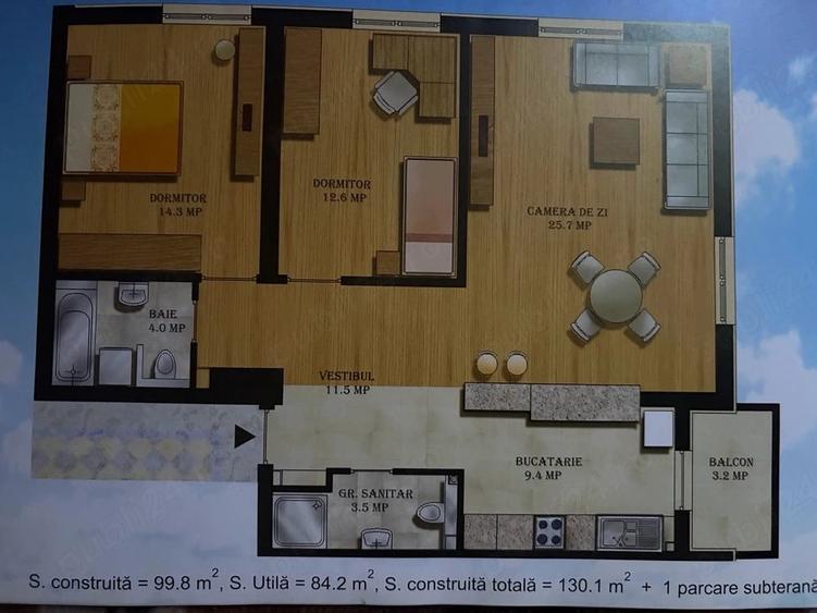 Apartament cu 3 camere decomandat în Exterior Vest