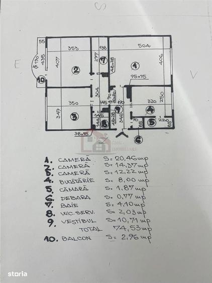Apartament cu 3 camere decomandat în Tei