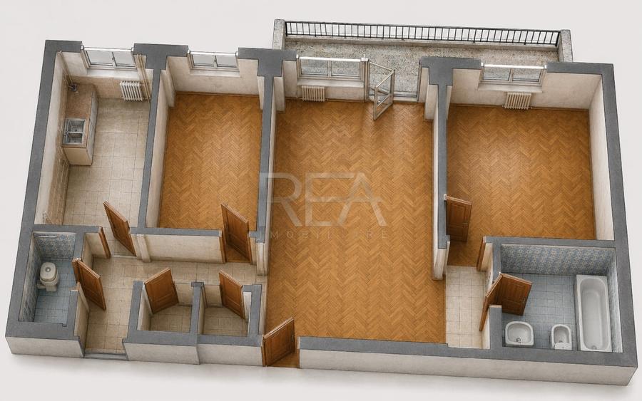 Apartament cu 3 camere decomandat în Drumul Taberei