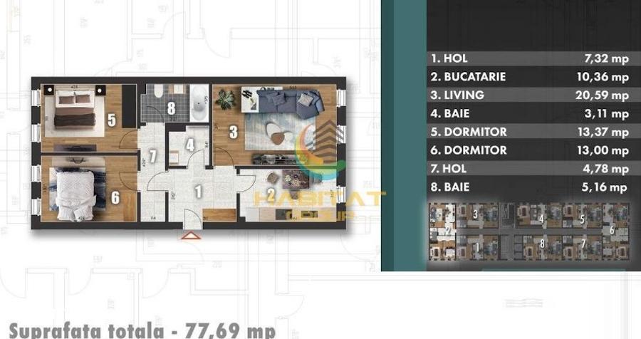 Apartament cu 3 camere decomandat în Metalurgiei — fotografia 1