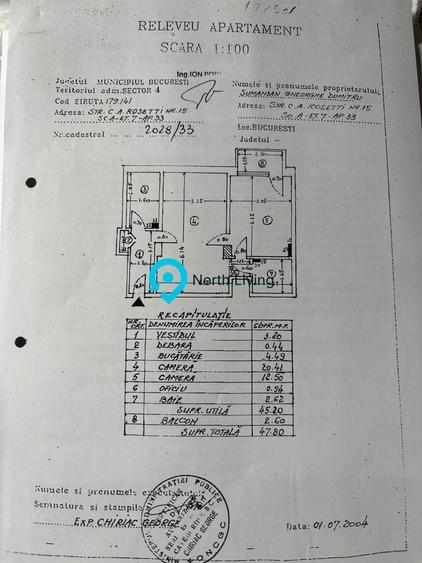 Apartament cu 2 camere semidecomandat în Magheru