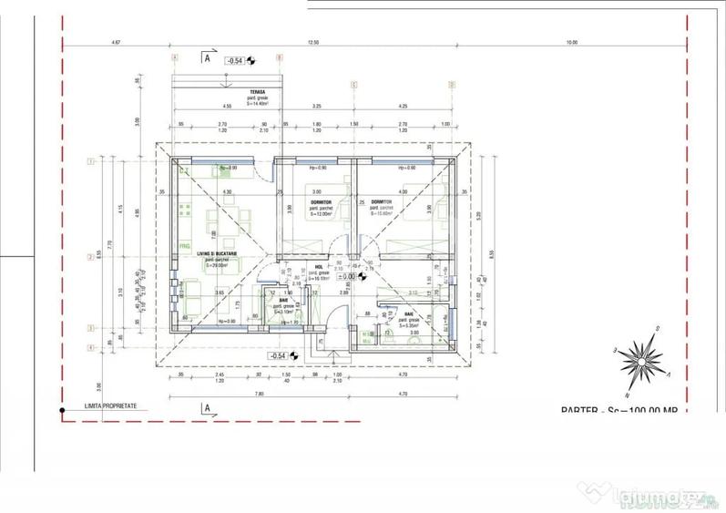 Casă cu 3 camere cu Teren 892 Mp în Bod