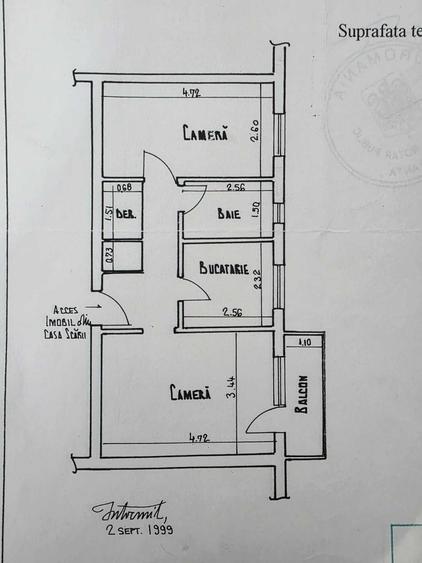 Apartament cu 2 camere decomandat în Abator