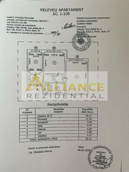 Apartament cu 2 camere decomandat în Titan