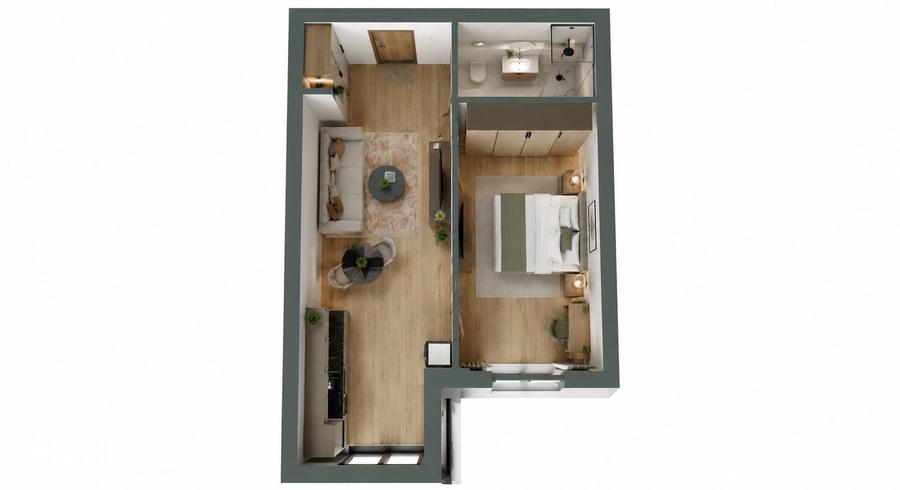 Apartament cu 2 camere în Nord