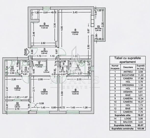 Apartament cu 4 camere decomandat, mobilat în Bucovina